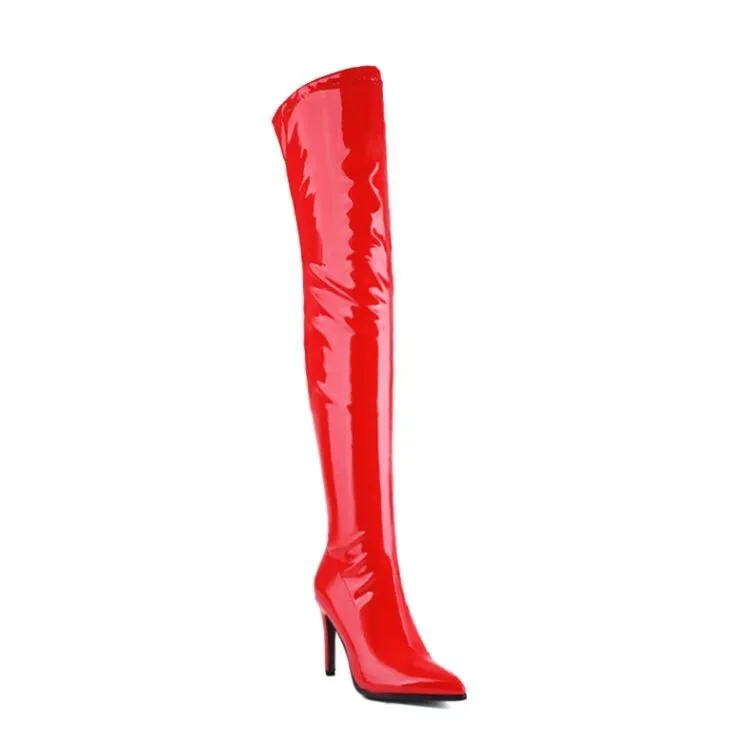 10cm Heel Red Boots