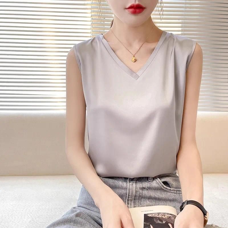 Grey Folded V-neck