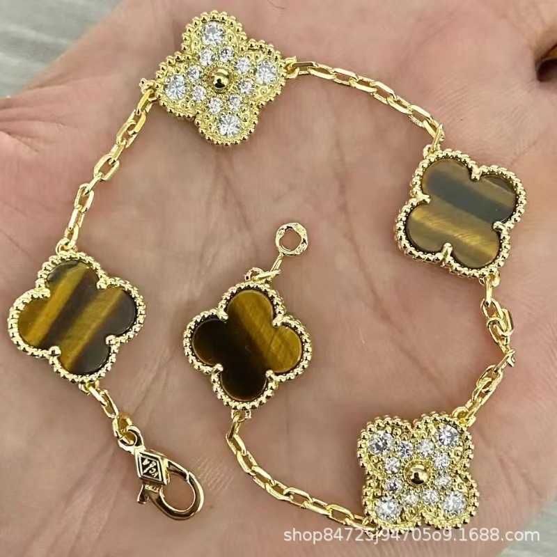 Golden Tiger Eye Diamond Five Flower B