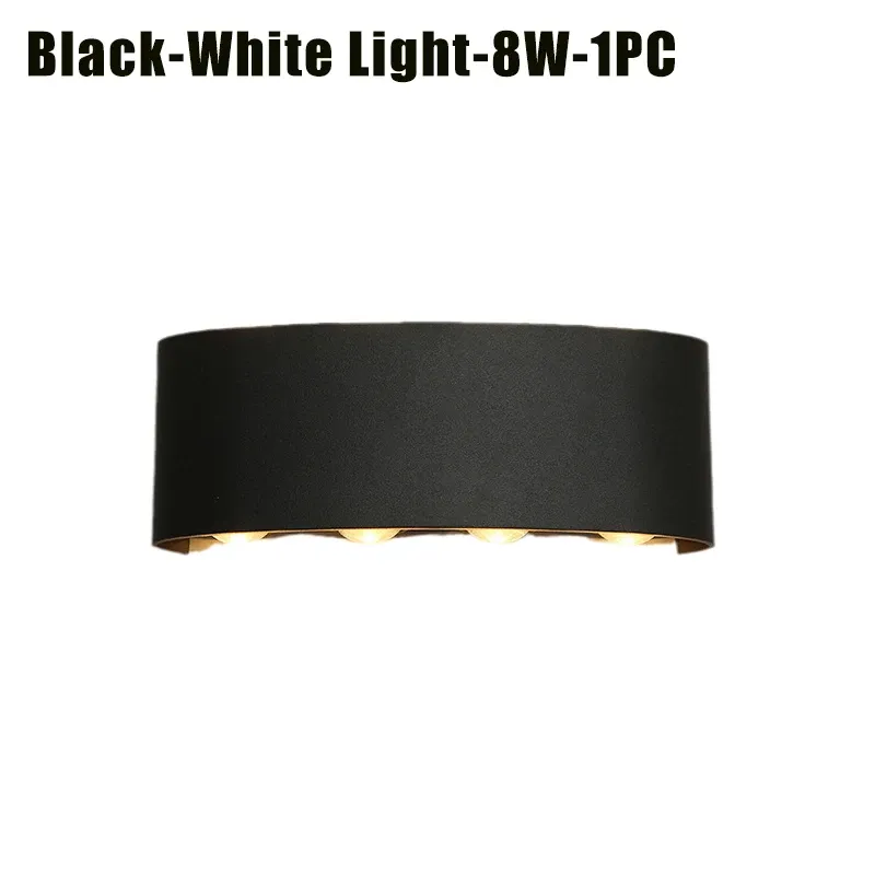 1pc Black-8W-White Light