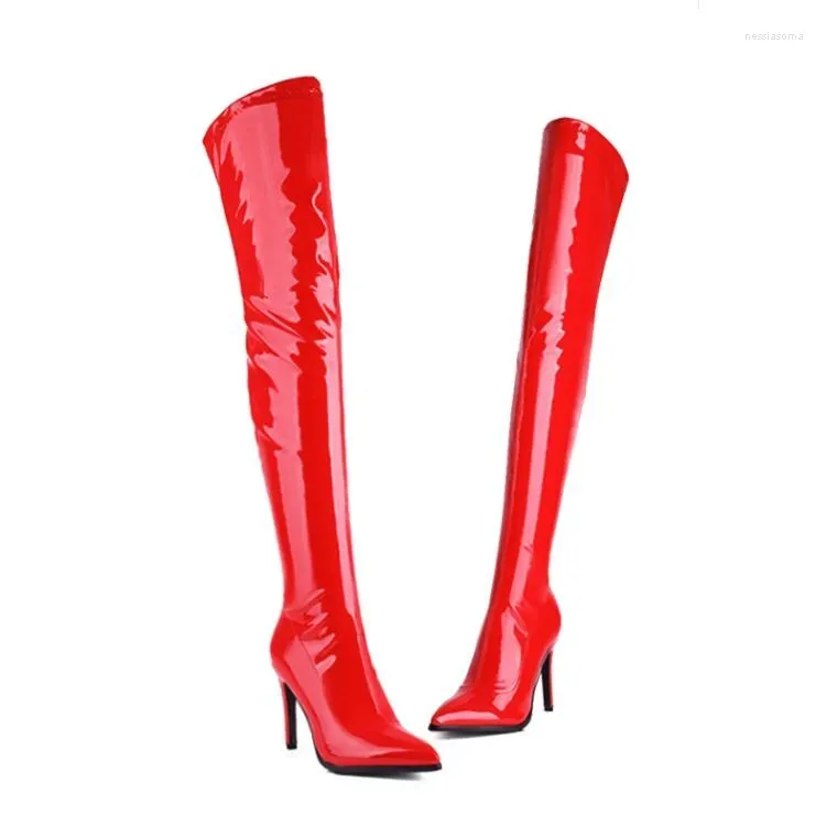 7cm Heel Red Boots