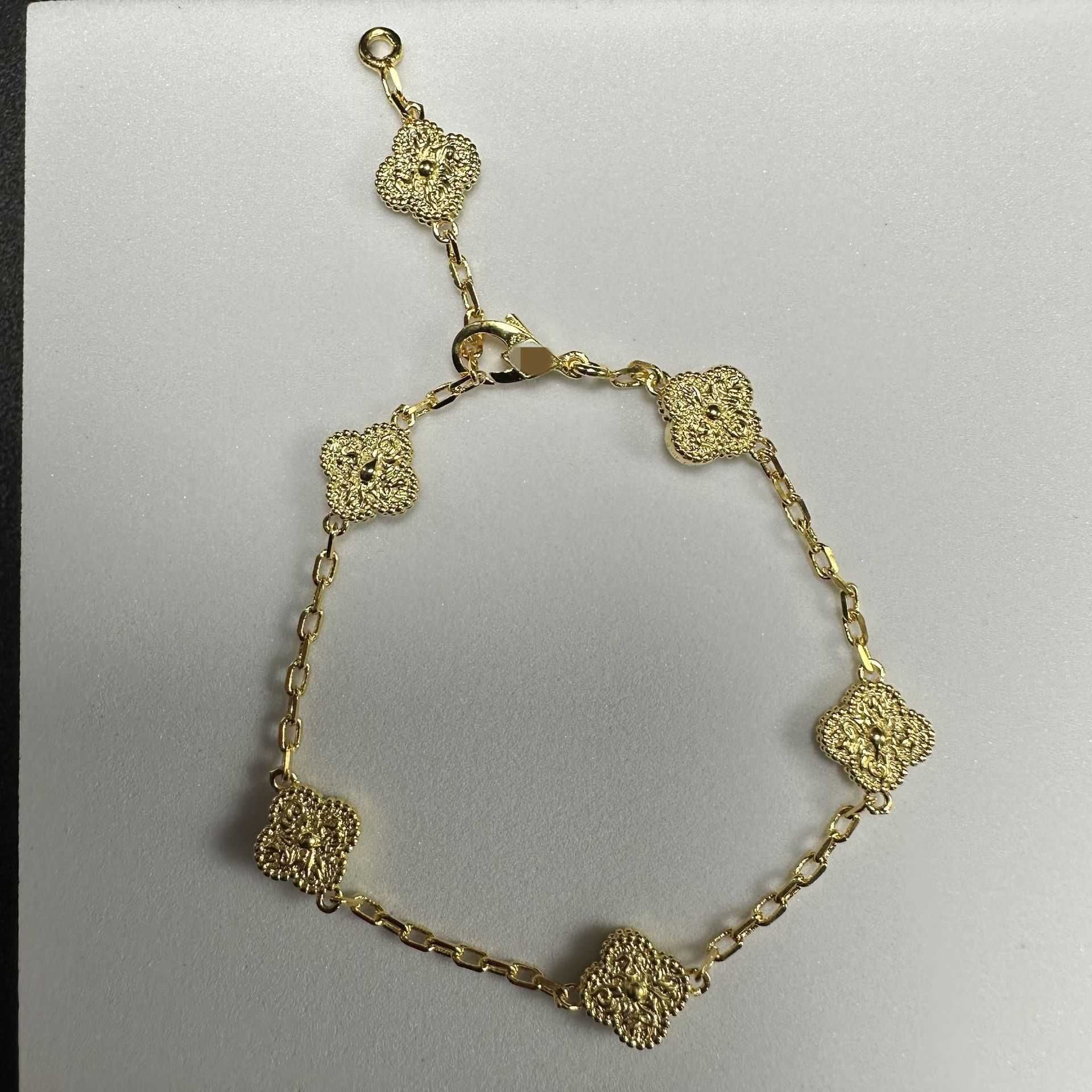 Gold Color+hot Pressed Six Flower Brac