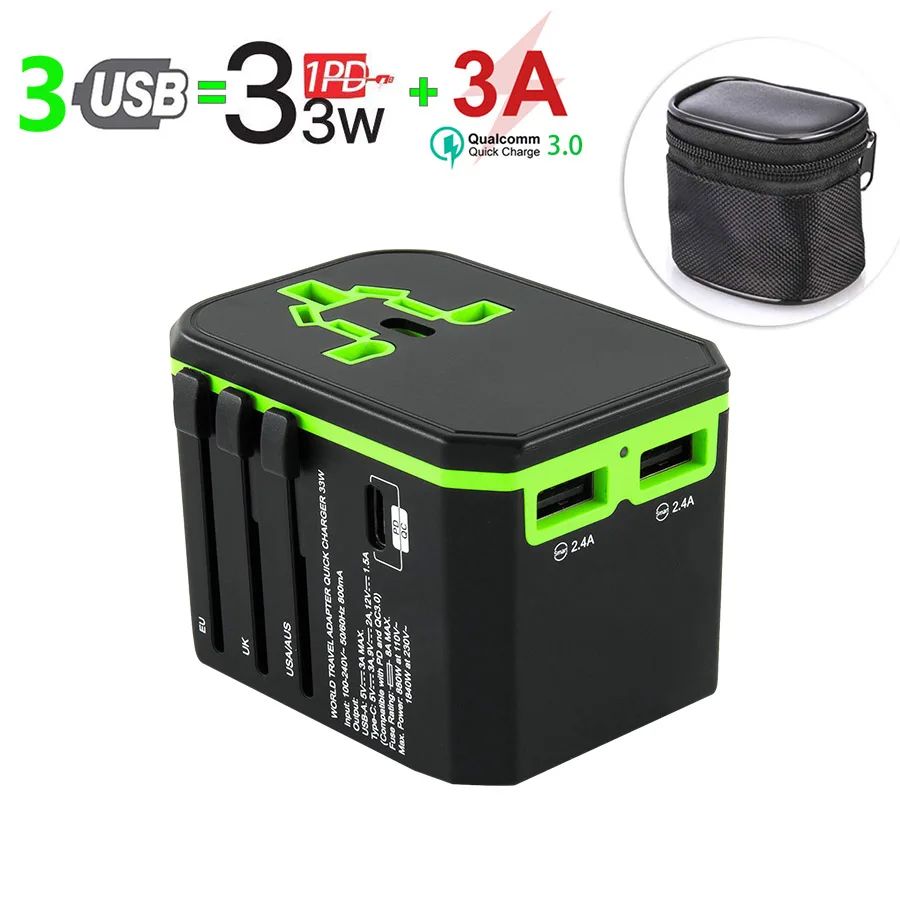 Размер: 2 USB PD QC Green