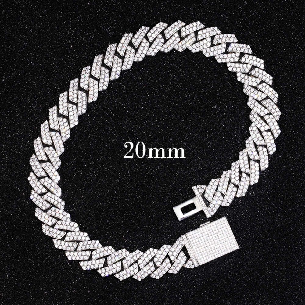 Blanc-2 Rows 20mm-9 pouces (bracelet)