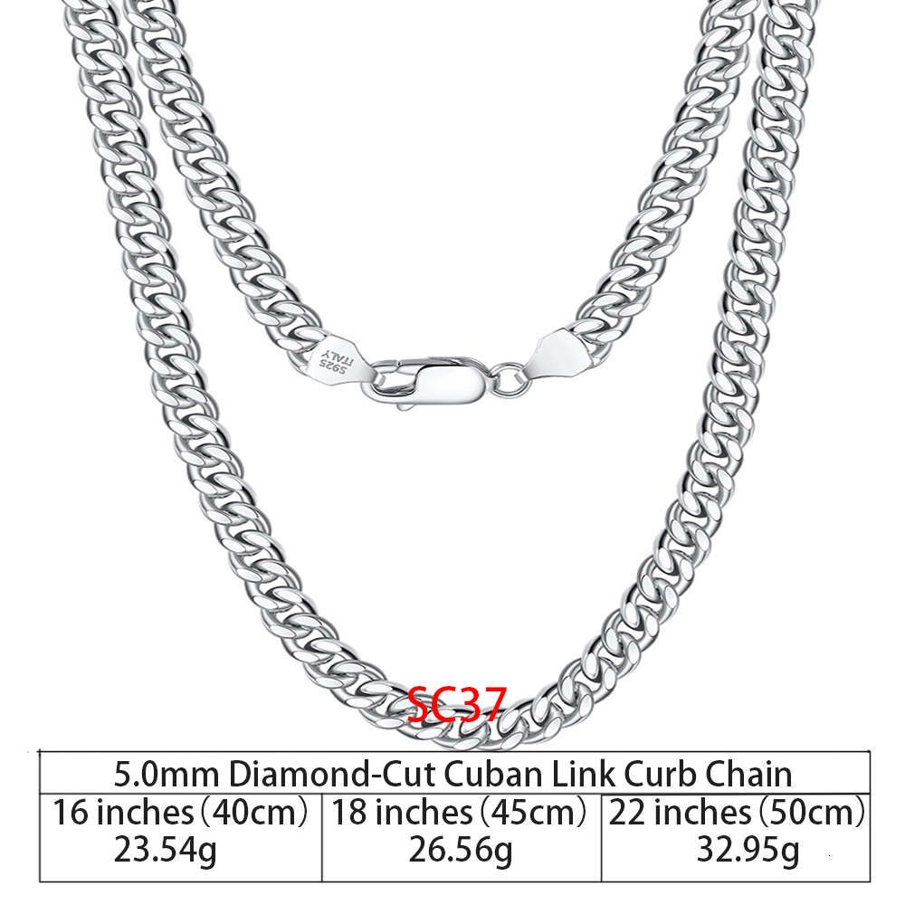 5,0 mm rhodium vergulde 16 inch (40 cm)