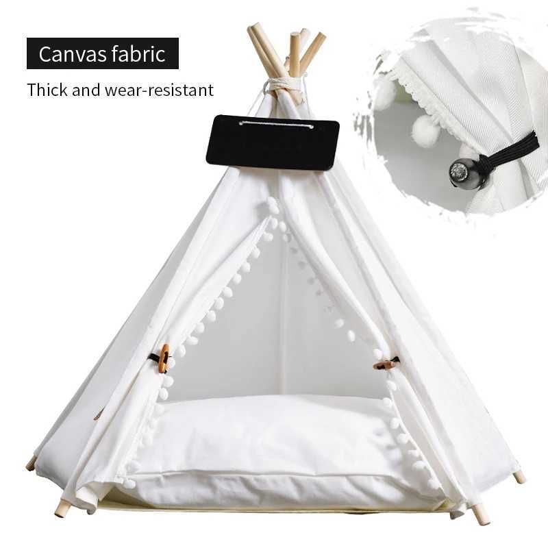 White Canvas Ball-S-4 Corner Tent