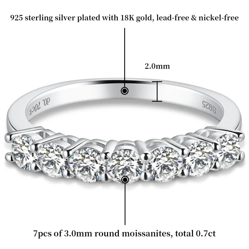 925 Sterling Silber 0,7CT VVSI D 3mm