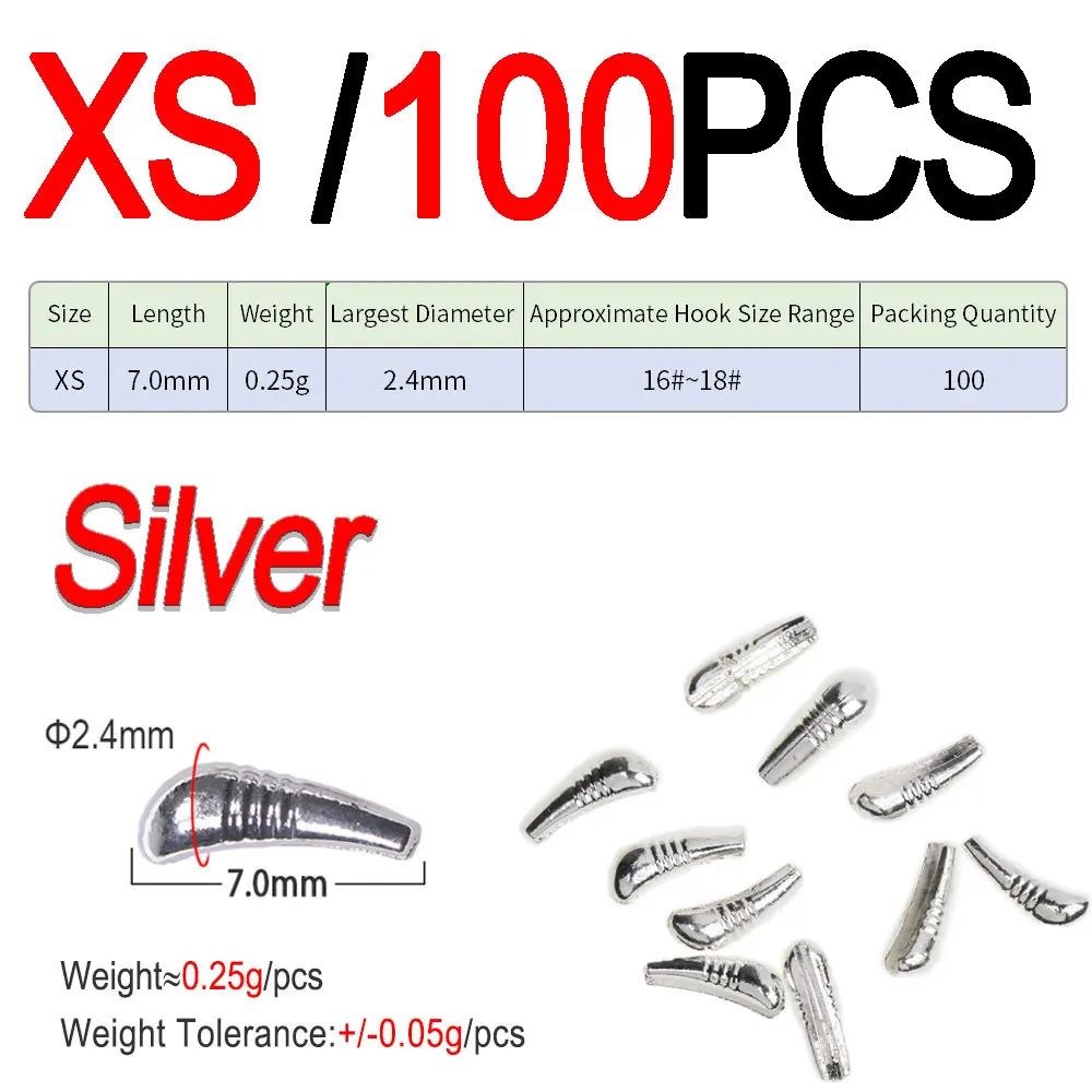 Color:XS 100pcs Silver