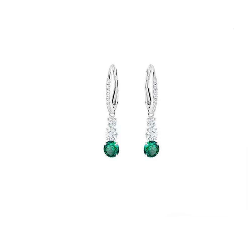 Platinum Green Diamond Earrings