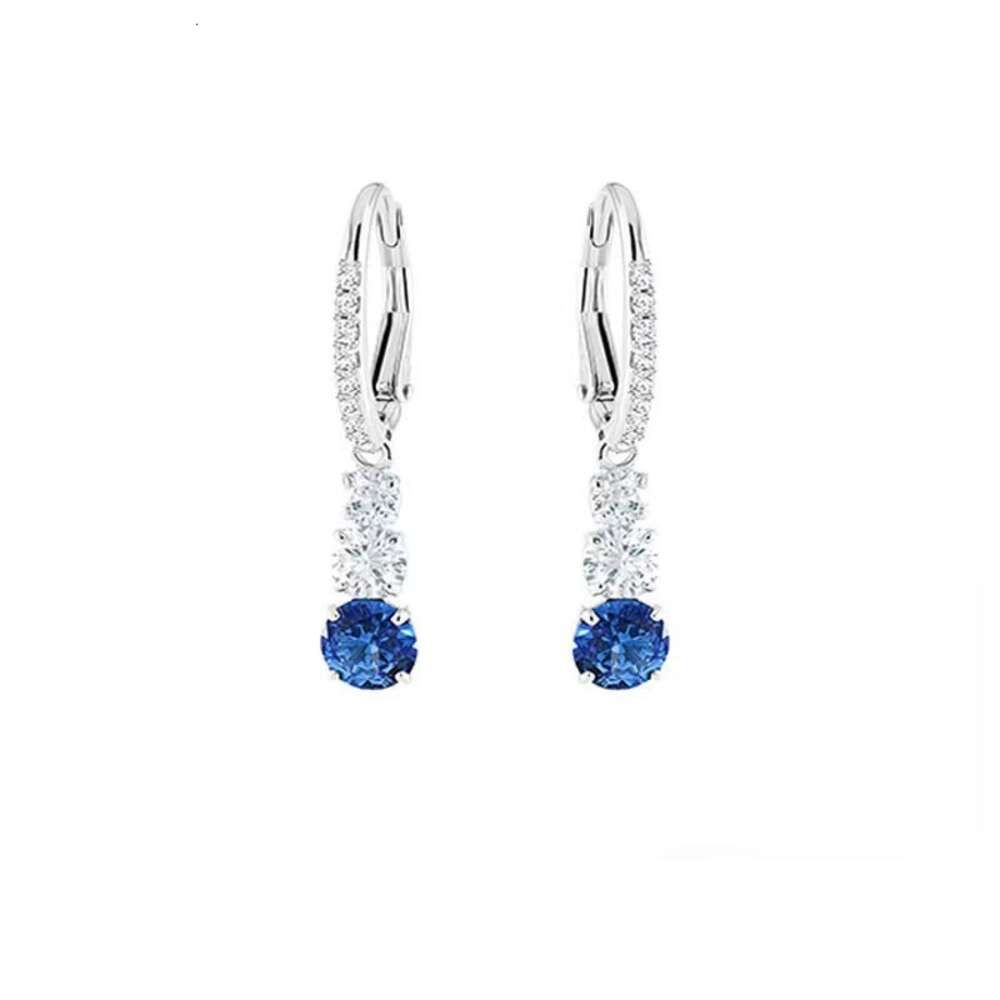 Platinum Blue Diamond Earrings