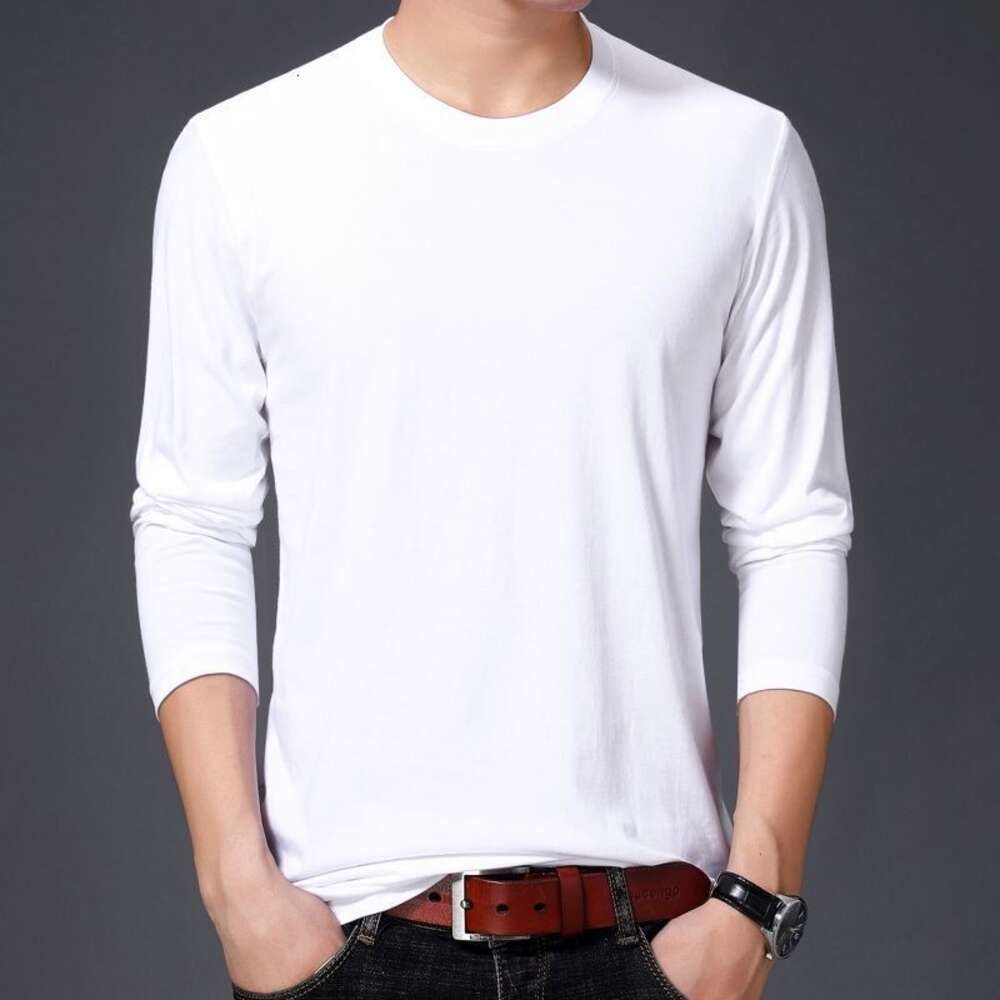 Solid color long sleeved - white