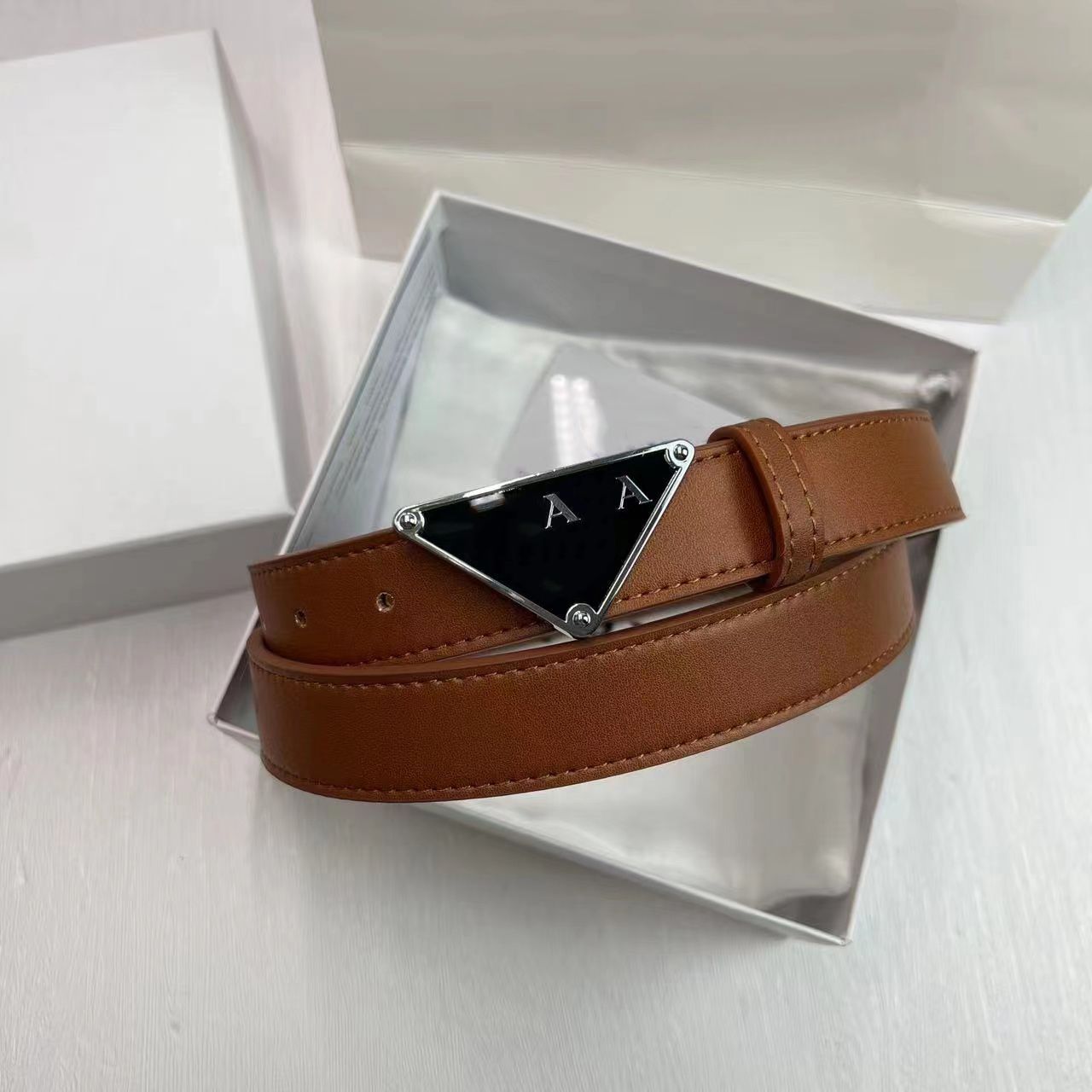 3.0Brown + Silver Buckle