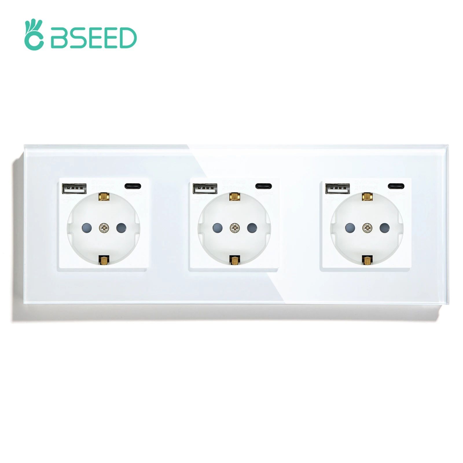 Triple Type-C socket-blanc