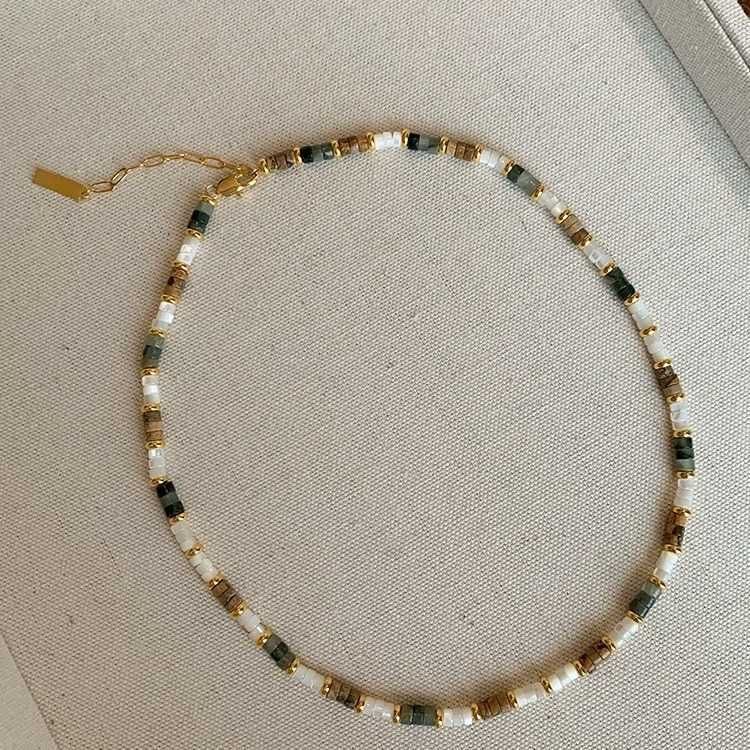 Schale gemischte Farbe Naturstein Halskette