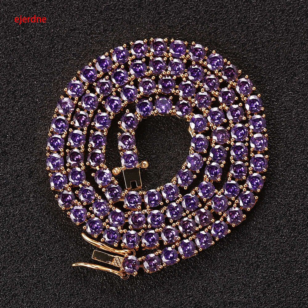 4mm 3A Purple Zircon/Gold Plated 22 tum