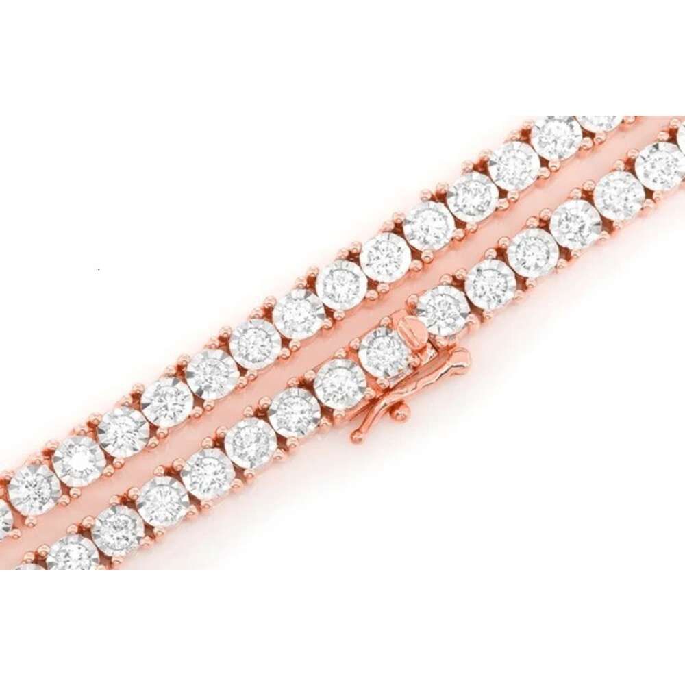 Collier Or Rose-Tennis-Or 18 Kt