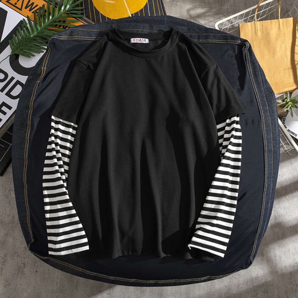 Fake two-piece striped black