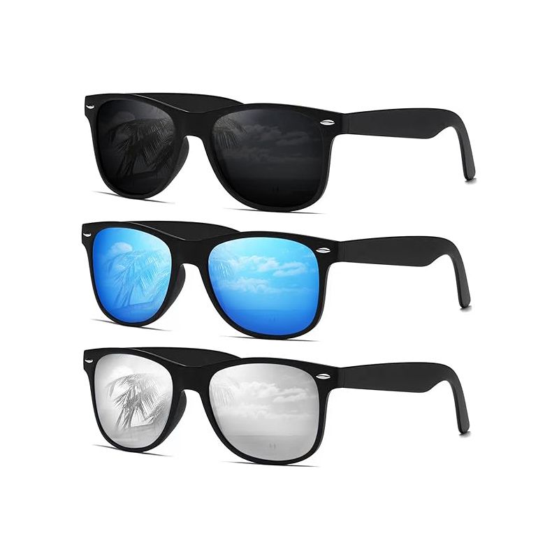 (3 Pack)black-Blue-Silver