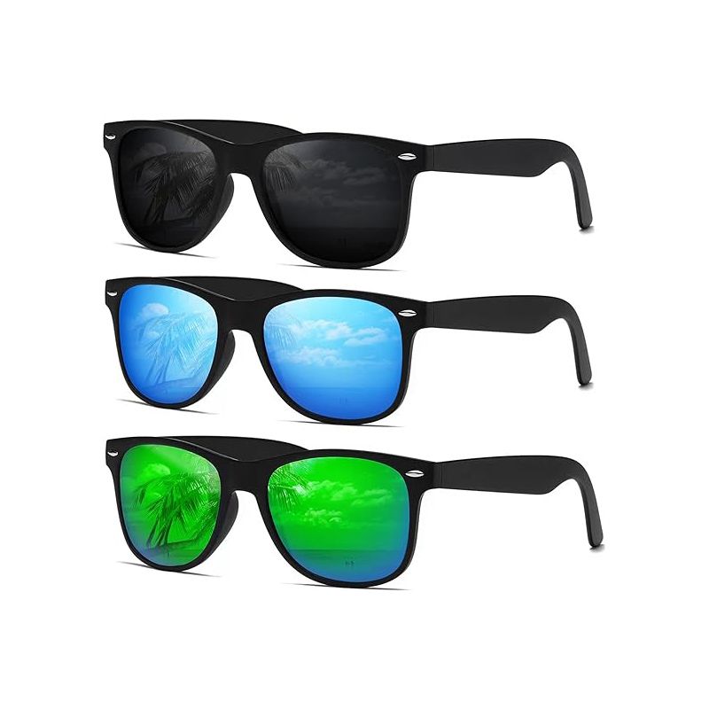 (3 Pack)black-Blue-Green