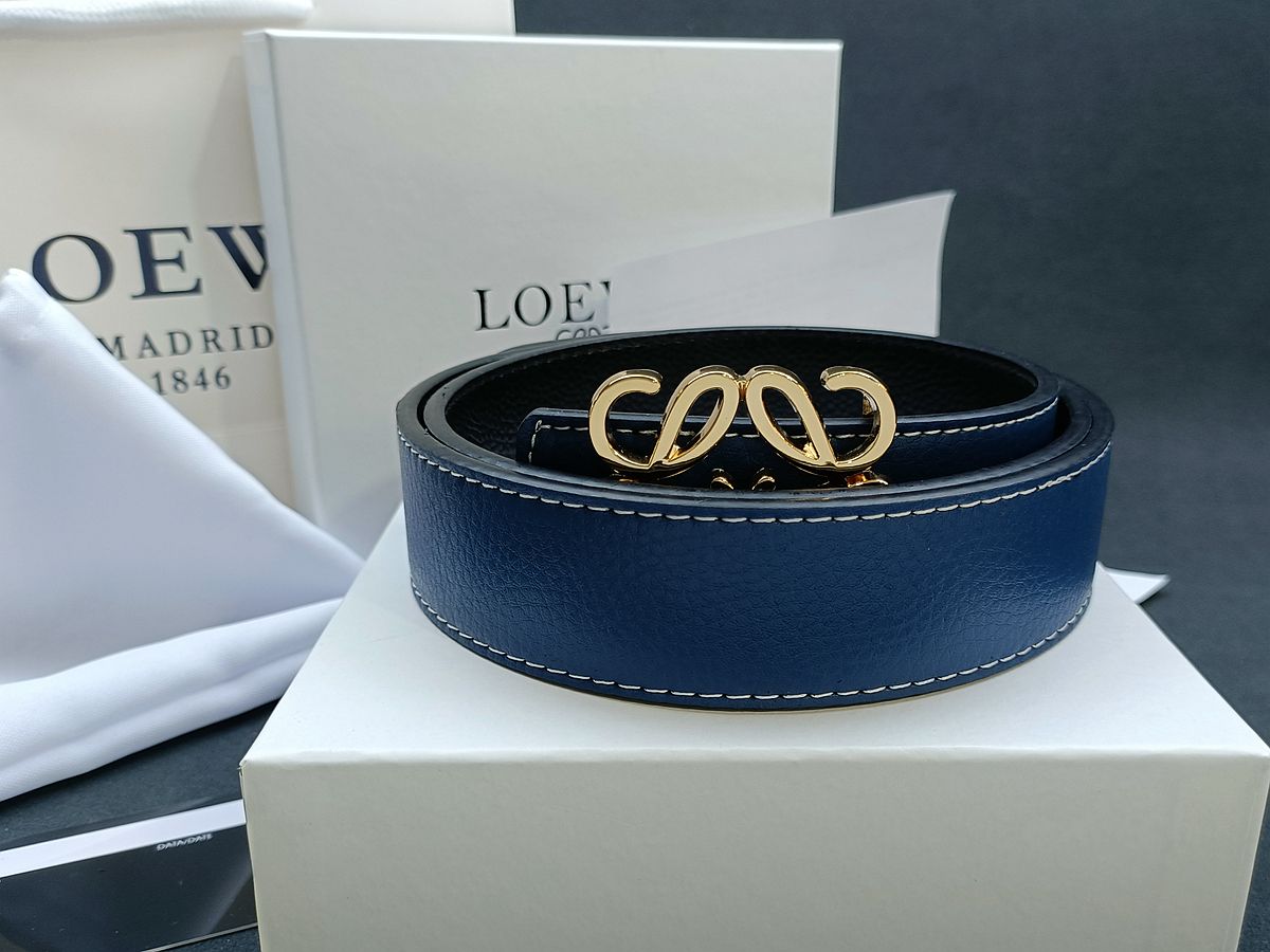 Gold buckle blue