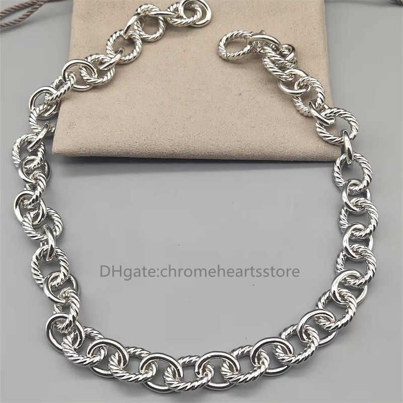 silverhalsband 44 cm-Med logotyp