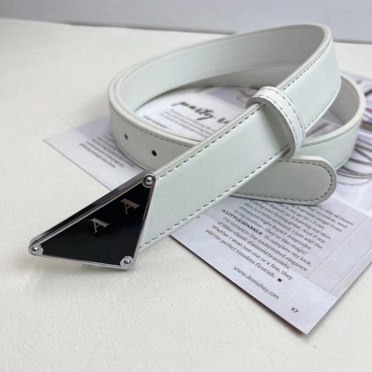 3.0white + Silver Buckle