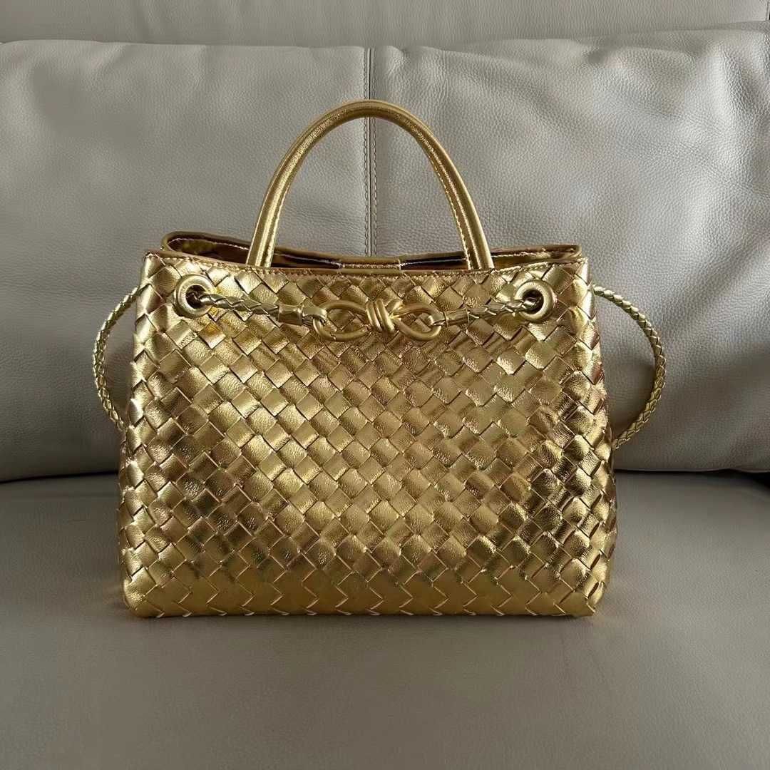 Gold Woven Tote Bag