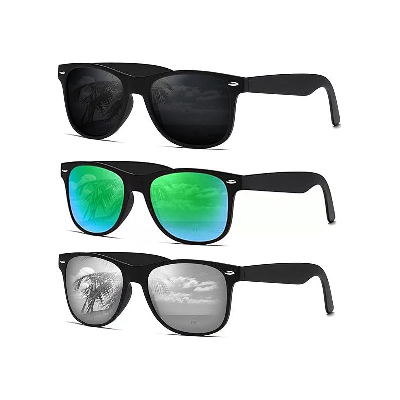 (3 Pack)black-Green-Silver