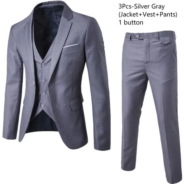 Silvery 3piece Suit