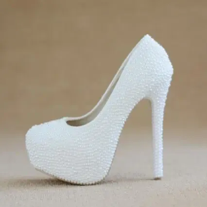 White 14cm heel