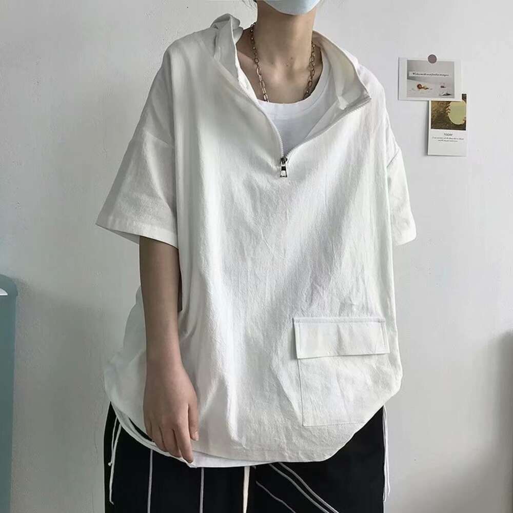 517 Short sleeved hoodie white