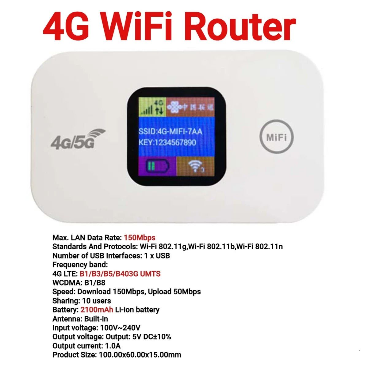 H807 4G wifi router