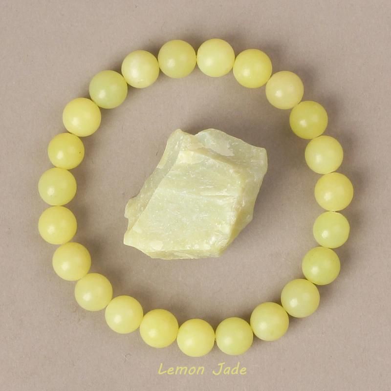 8mm pärlor 17cm-6.69 tum 9 citron jade