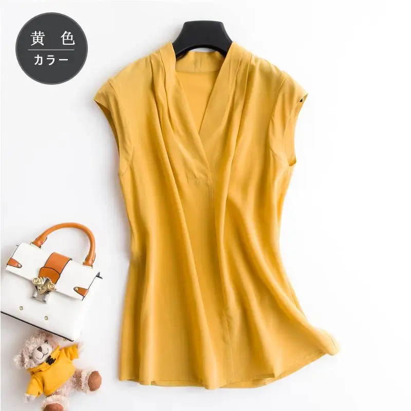 YELLOW SILK BLOUSE