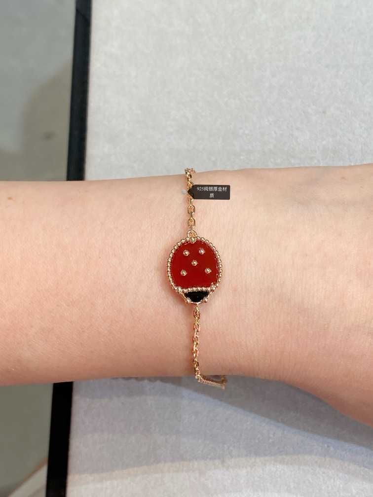Rose Gold Single Ladybug Bracelet Gift