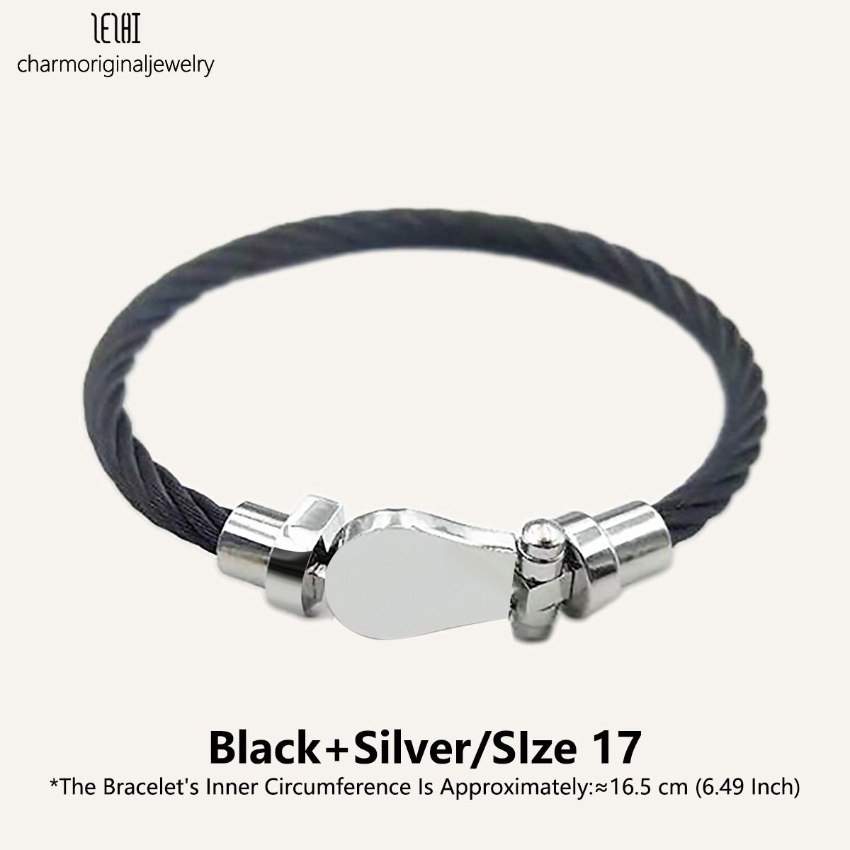 Schwarz Silber Größe17