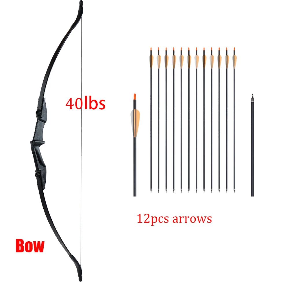 Color:40lbs bow 12arrows