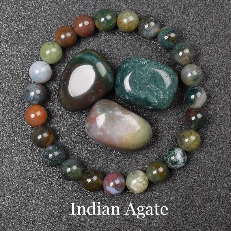 Perles de 8 mm 19cm-7,5 pouces 6 Agate indienne