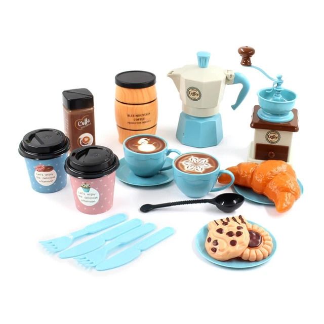 Blauwe koffiepotset