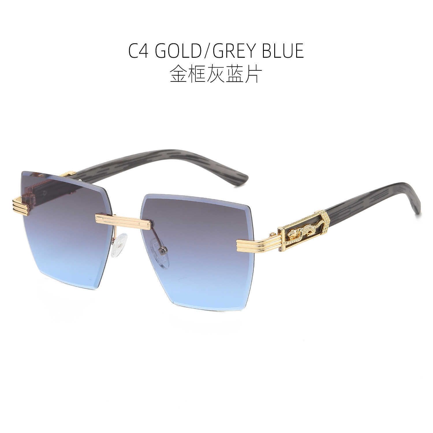 Frameless Sunglasses with Gold Frame,