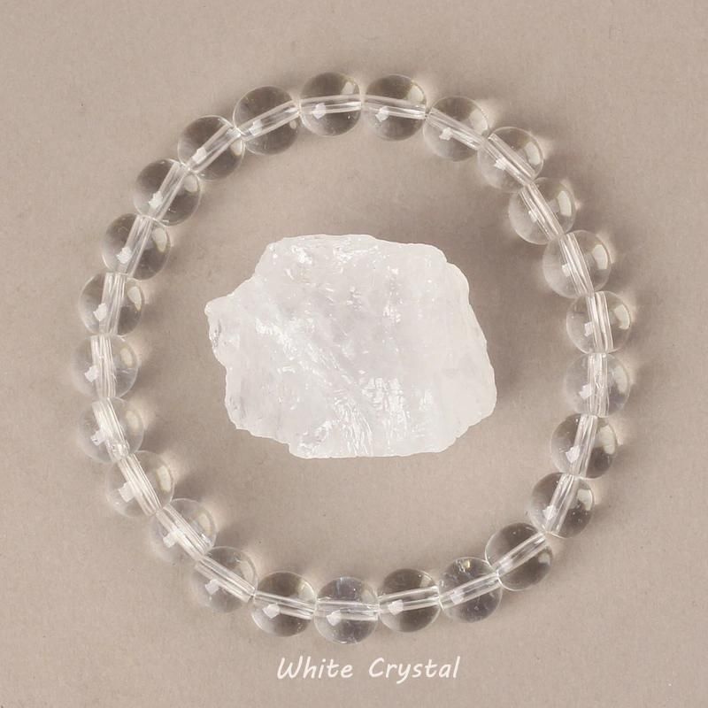8mm pärlor 17cm-6.69 tum 8 vit kristall