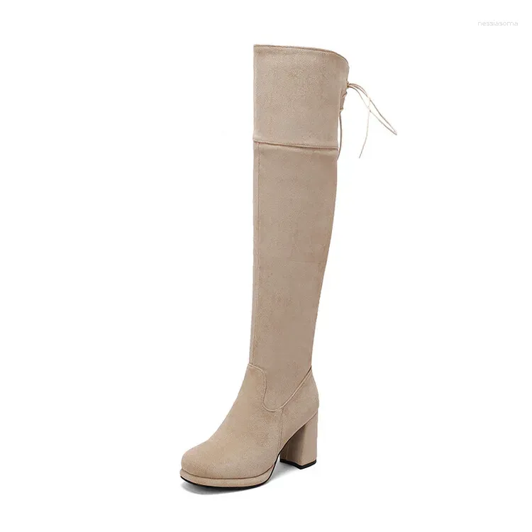 Nude Zipper Boots