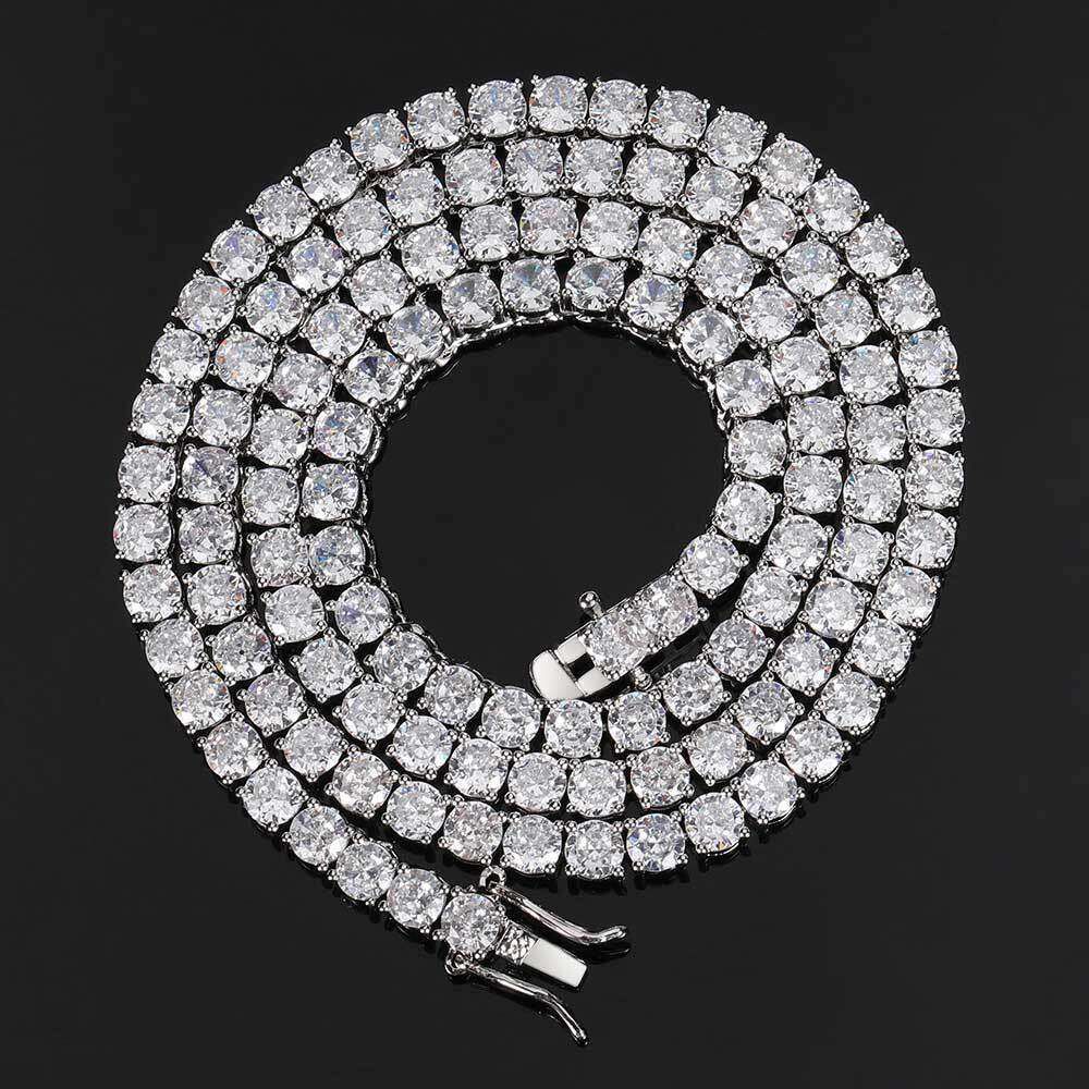 6 mm Silver-Necklace-22 pollici