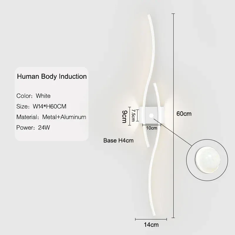 Varm vit sensor vit 60 cm