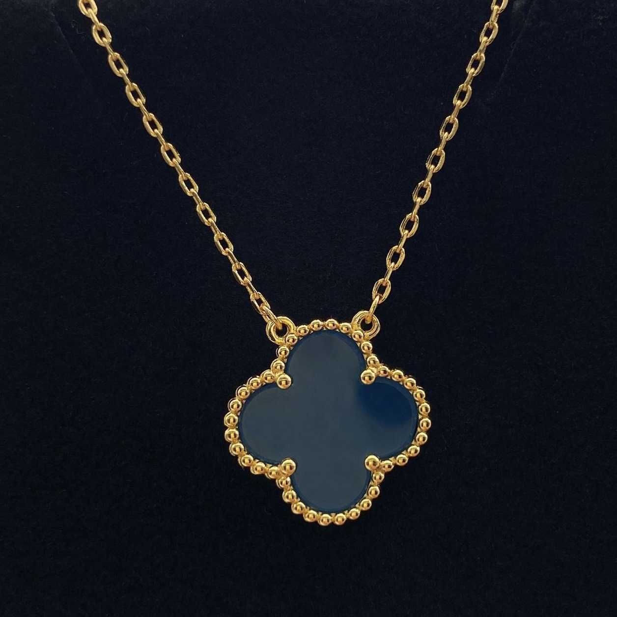 04-1- Gold Blue Achat Halskette