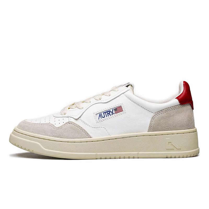 Suede White Red