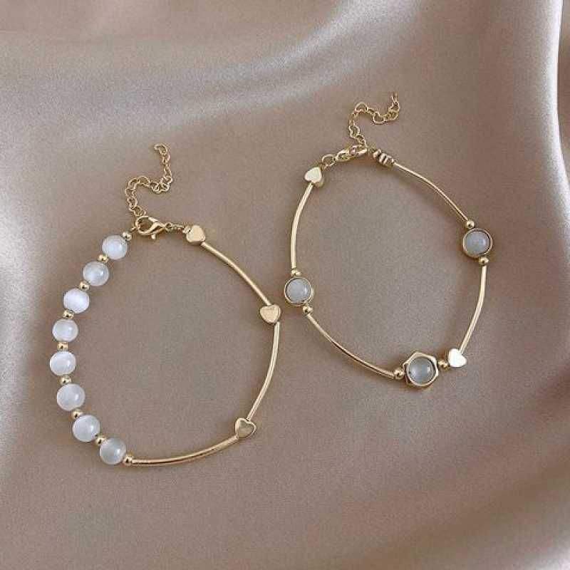 Cat&#039;s Eye Stone Bracelet (pair)