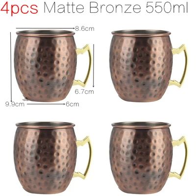 4 stcs matte bronzen-550 ml