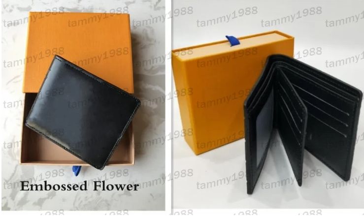 #4 Embossed Black Flower Wallet