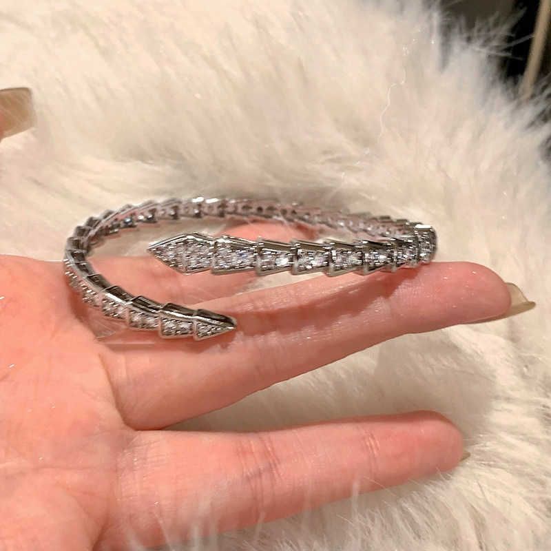 Silver Snake Full Diamond Bracelet